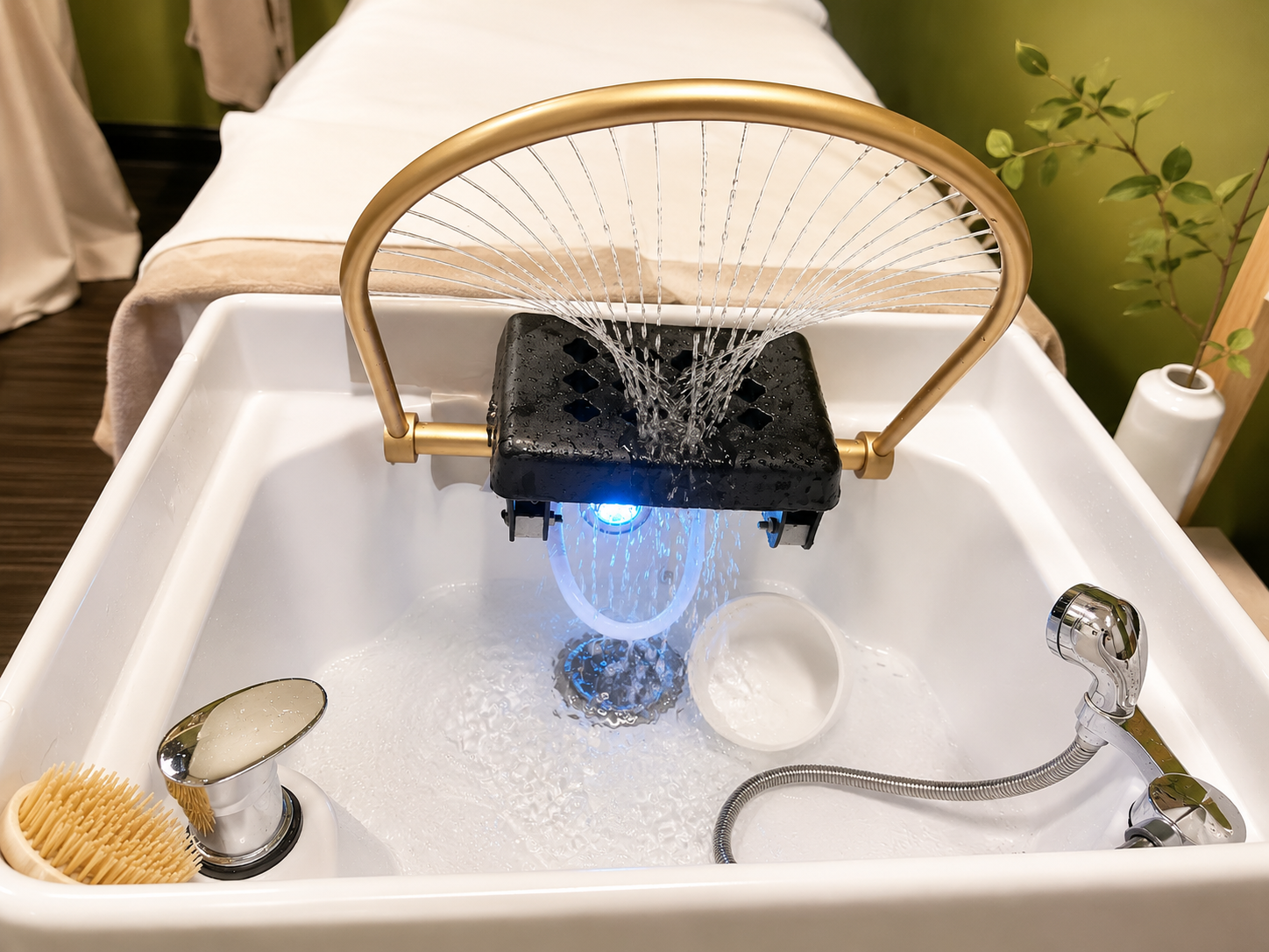 Head spa treatment bed