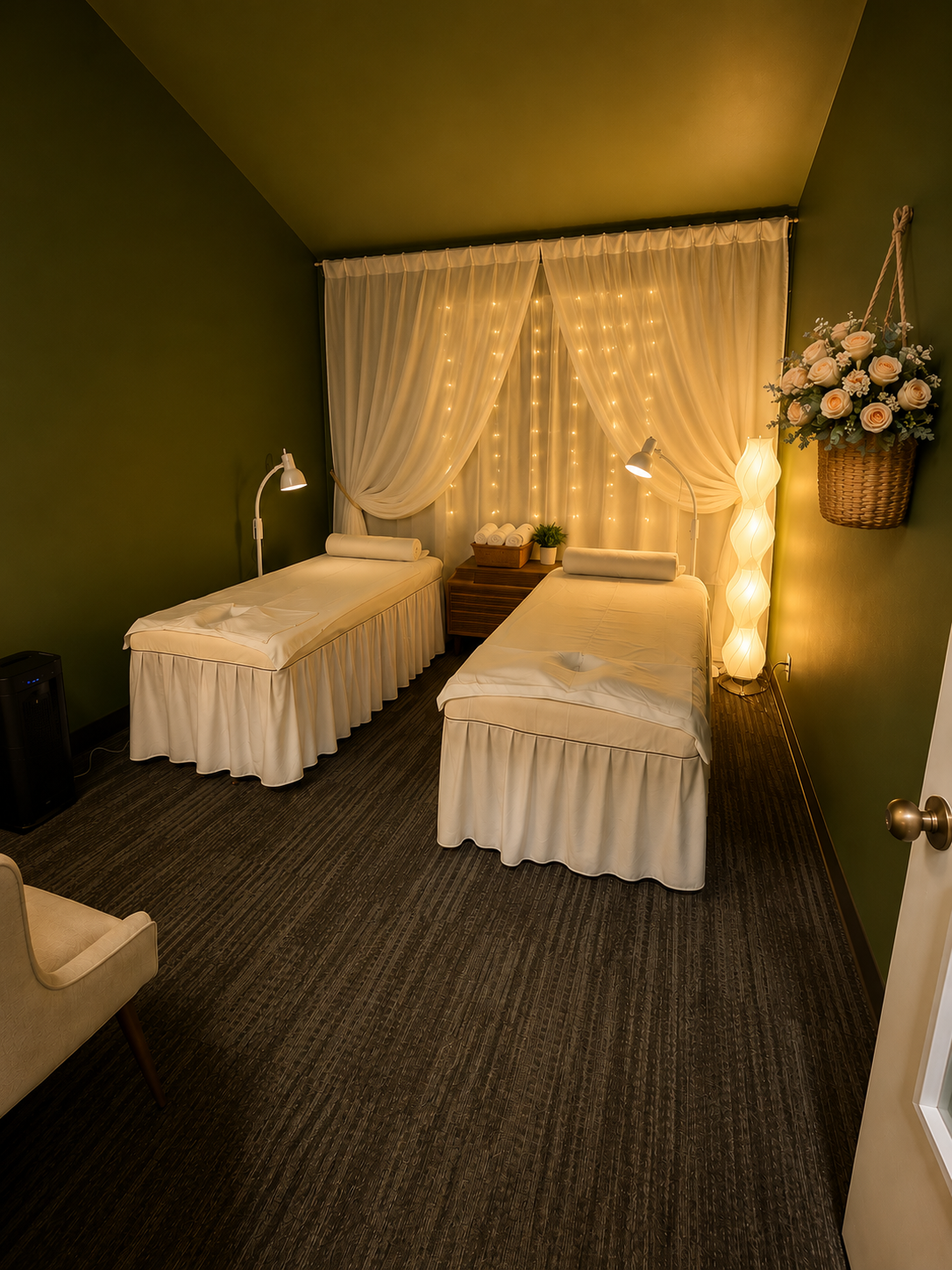 Massage treatment room at Core Head Spa